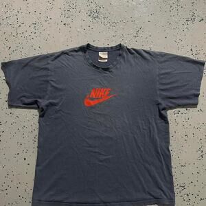 Y2K Navy Nike Spellout Tee